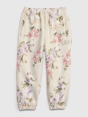 Gap × LoveShackFancy Toddler Floral Joggers pants cream 3T